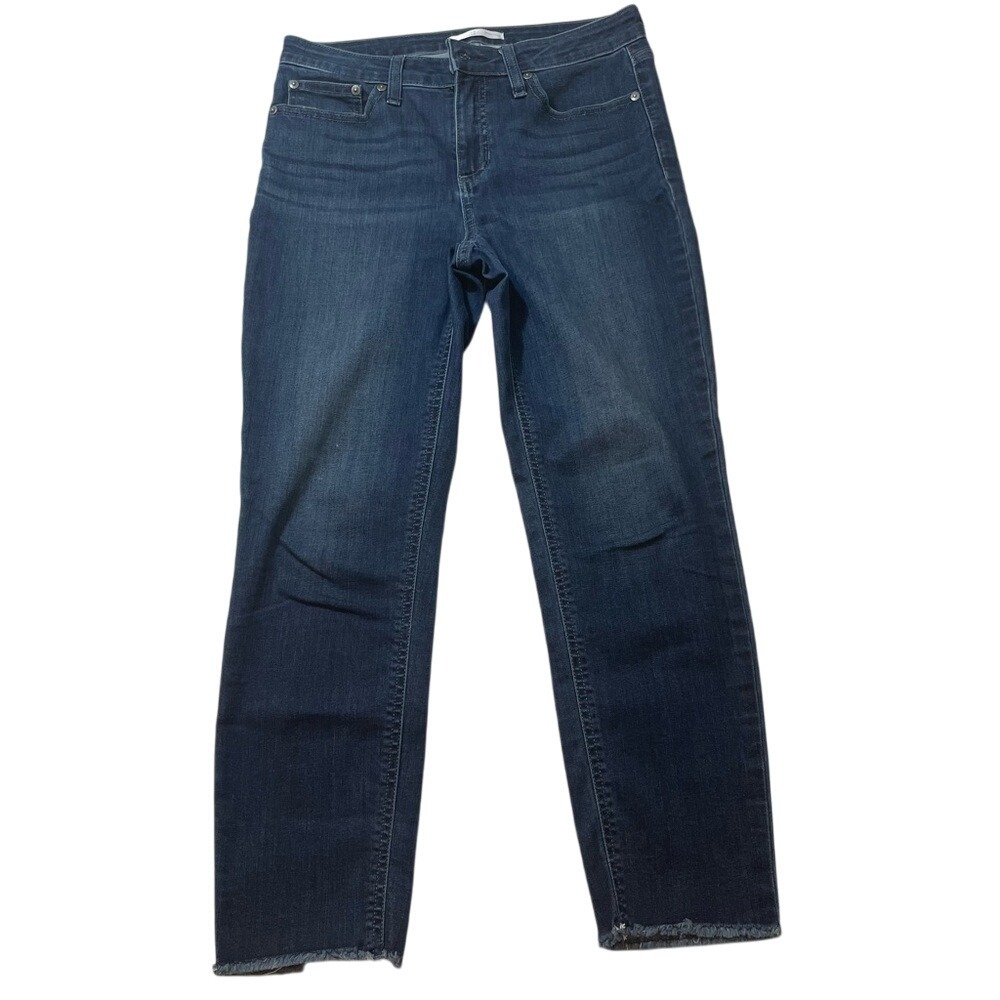 LC Lauren Conrad Dark Blue Girls Skinny Crop‎ Jeans Zipper SZ 8